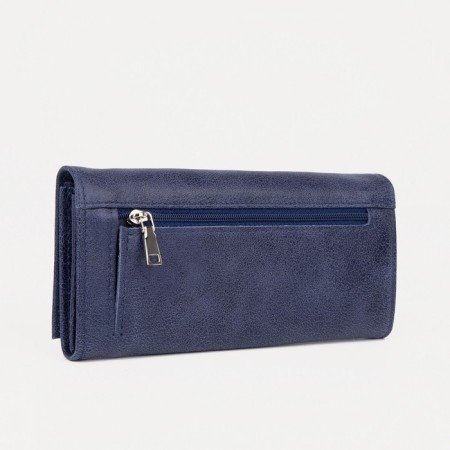 Women's wallet on the button, blue color-1