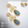 Hanging earrings with rhinestones "Flowering" Fabulous, colored in gold, 7 cm