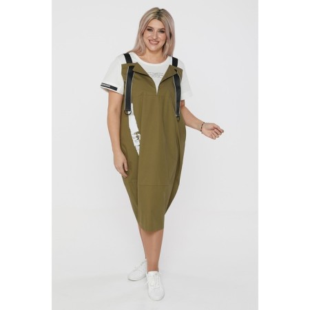 Female dress, size 54, green color-1