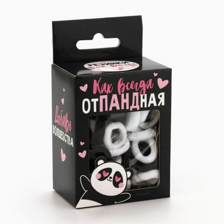 Hair elastic bands "Mahrushka", Panda, 50 pcs.-2