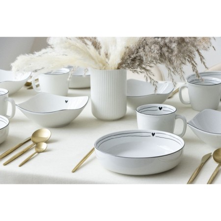 Deep plate of ceramic “With Love”, 17.5 x 17.5 x 5.5 cm, 500 ml, white color-11
