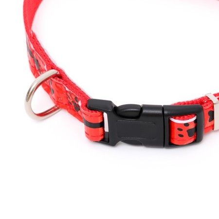 Two -layer collar with reflective coating and bones, 45 x 2 cm, mix of flowers-2