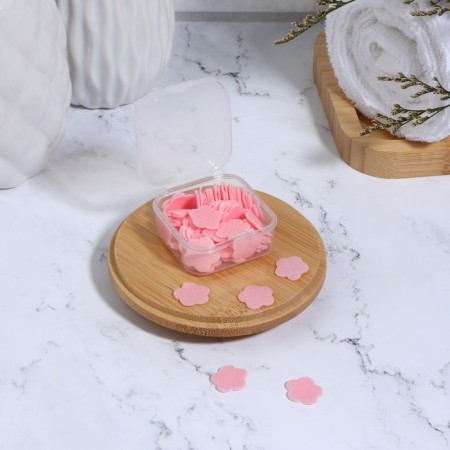 Leaf soap in the layer case 4.5*4.5*2cm (rose) pink bag from-2
