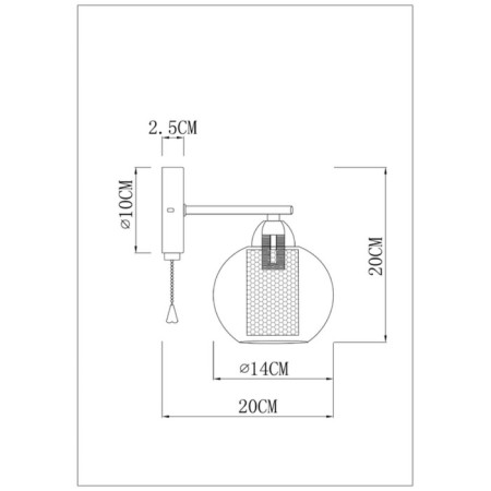 Bra Arte Lamp Manchester A7045AP-1BK, E14, 40 W, 14x20x20 cm, black, copper-3
