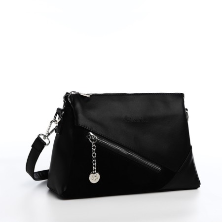 Bag Cross-Bodi with a zipper, black color-2
