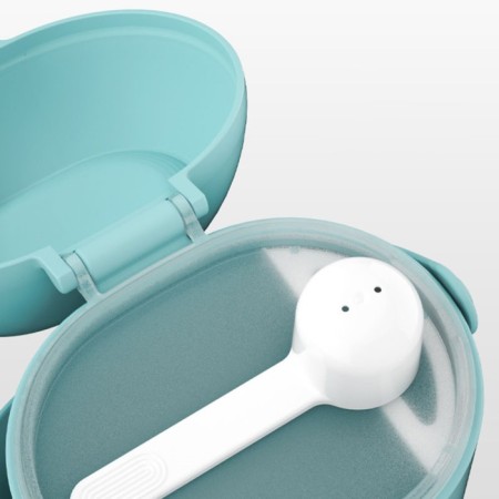 Container for storing baby food 450 ml., With a spoon, blue color-7