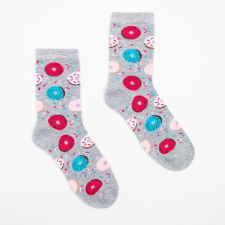 Women's socks "Sweet Donut", gray color, size 23-25-1
