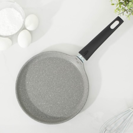 Pancake pan, d = 22 cm, plastic handle, anti -stick coating, color light marble-1