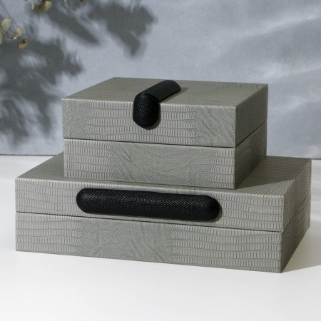 The casket for jewelry "Classic" eco -leather, set 2 pcs.-7