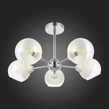 Ceiling EVOLUCE lamp. Sle102702-05. Giorte. 5x40 W, E14, 61x61x33.5 cm, chromium color-4
