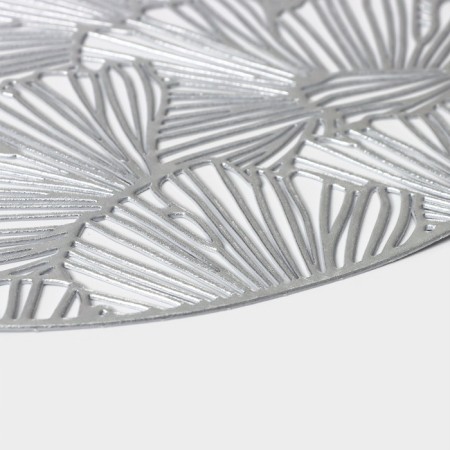 Set of serving napkins on the table "Fan", d = 38 cm, 4 pcs, silver color-4