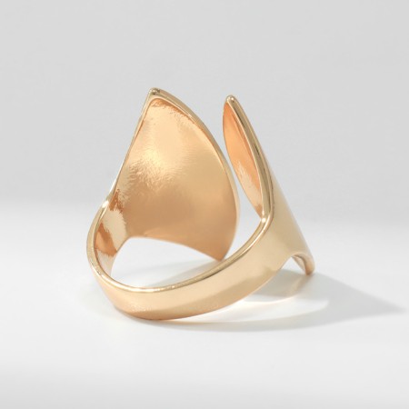 Ring Metal "Trend" two petals, color gold, size 16-2