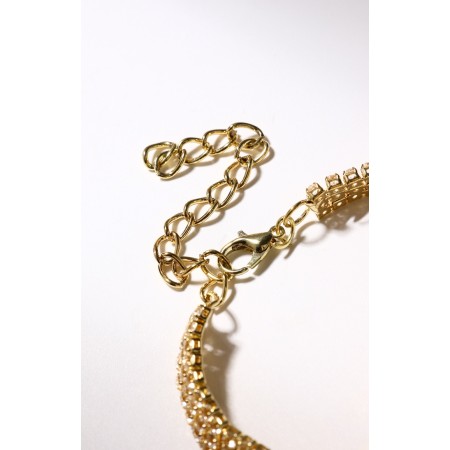 Bracelet with rhinestones "Bright" rectangle, white color in gold, 18 size-4