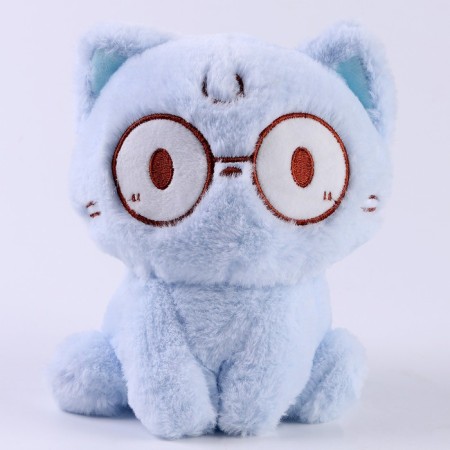 Soft toy "cat" with glasses, 20 cm, blue color-3