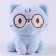 Soft toy "cat" with glasses, 20 cm, blue color