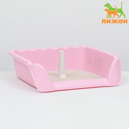 Tuel for dogs with high sides and a removable mesh 38x36x12 cm, pink