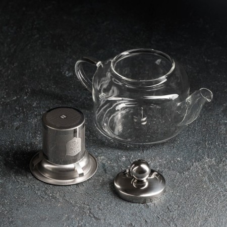 A glass teapot with a metal sieve "Caliop" 350 ml,-1
