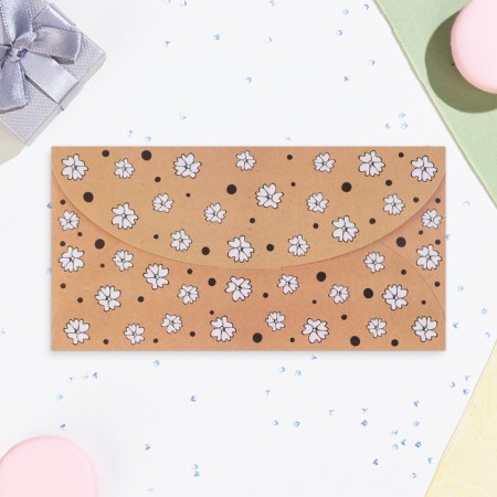 Money envelope "Universal" flowers on craft, 19 x 10 cm-2