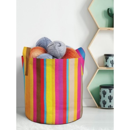 Textile bag “Strict rainbow”, for storing things and toys, size 33x37 cm, 26.5 liters