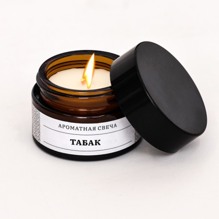 Aromatic candle in the jar "tobacco", soy wax, 12 g-2