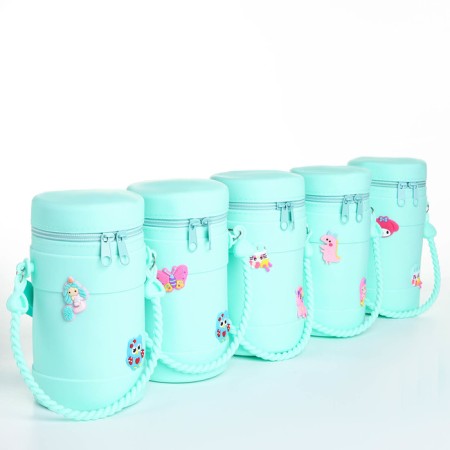 Bag's bag with lightning, stickers mix, turquoise color-2