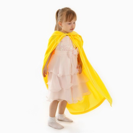 Carnival cloak for children, plush yellow, length 85 cm-3