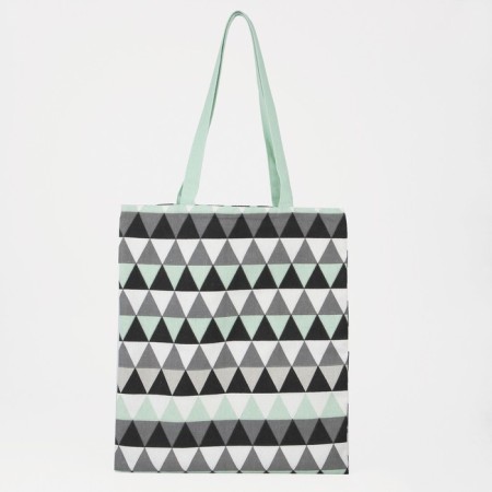 The shop bag is double-sided, without fastening, external pocket, mint color-2