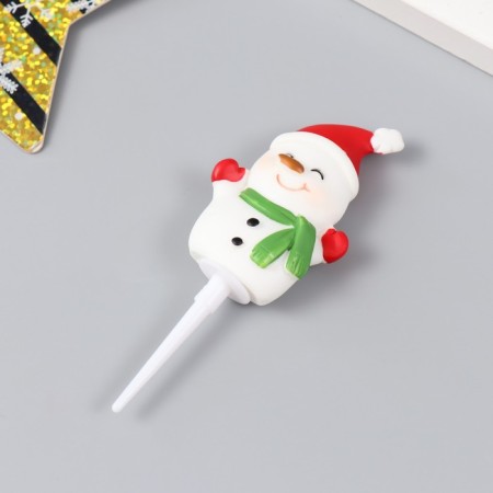 Decor for the creativity of Polystone "Happy Snowman" 3.2x5.2 cm-1