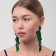 Earrings Assorted "Wind" grace, green color in gold