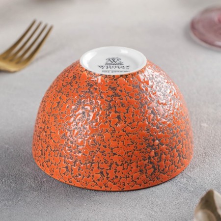 Porcelain bowl SPLASH, D = 10 cm, 250 ml, Orange color-1