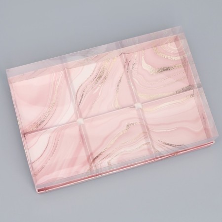 Confectionery box for mousse cakes "Marble", 27 x 17.8 x 6.5 cm-1