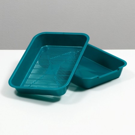 Medium pearl toilet with a mesh of 36 x 26 x 6.5 cm, turquoise-6