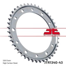 The rear star, driven JTR1340 steel, chain 530, 43 teeth