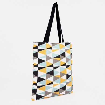 Bag-goper is bilateral, without fastening, outer pocket, black/multi-colored color