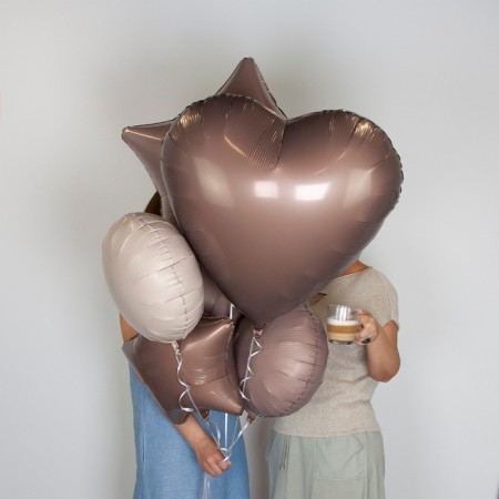 Foil ball 30 "Heart", mystic Latte, individual packaging-2
