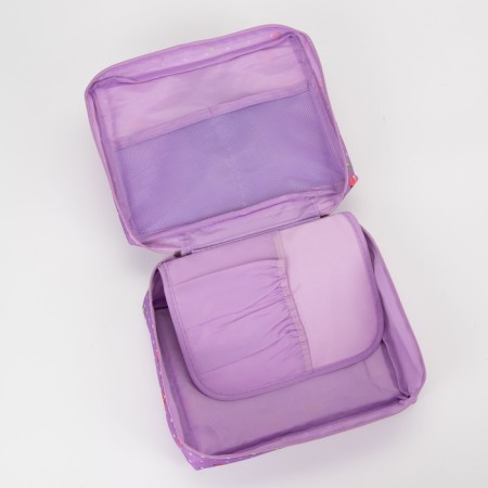 Cosmetic bag 2 parts with lightning, lilac color-3
