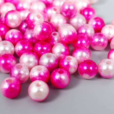 Beads for creativity plastic "gradient pink" set of 20 g, d = 0.8 cm, mix of holes/without-1