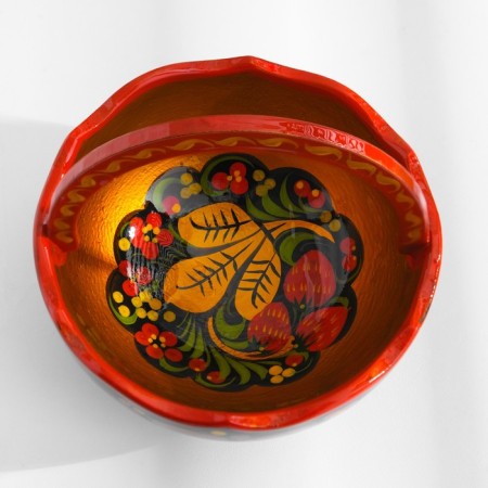 Корзинка, 12-13х12-13 см, хохлома-2