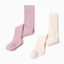 A set of tights of crumb I am Basic Line, height 86-92 cm, milk / pink