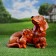 Garden figure "Dachshund with puppies" 19x24x32cm