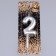 Candle in the Cake "European", number "2", 6 cm, silver