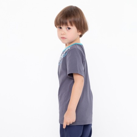 T -shirt for a boy, gray color, height 122 cm-1