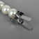Handle for a bag, metal, pearl beads, for a puncture, 12.5 × 9 × 1.2 cm, white/silver color