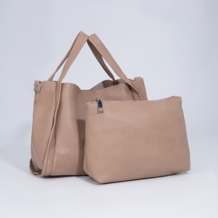 Bag Women's Tout on the button, a lightning cosmetic bag, beige color