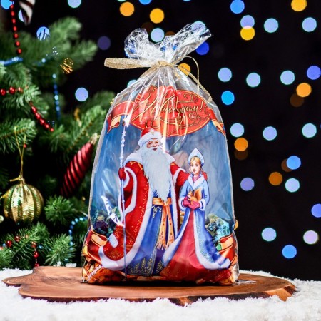 Gift package "Snow Maiden" 25 x 40 cm, colored metallized pattern-4