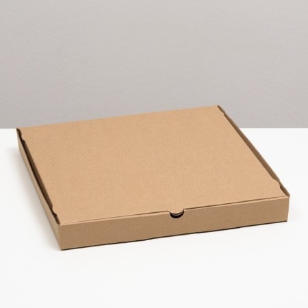 Pizza packaging, brown, 31 x 31 x 3.5 cm, set 10 pcs