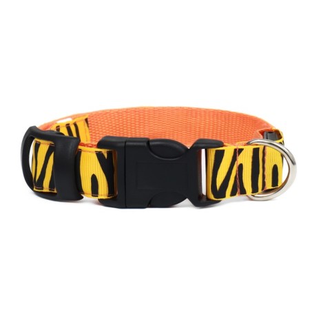 Collar with backlight tiger 3 glow modes, size L, Osh 48-60 x 2.5 cm orange-6