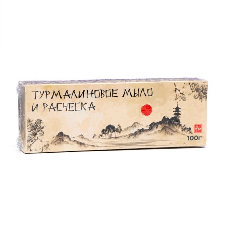 Therapeutic set from tourmaline, soap and comb, 100 g-5