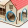 Complex-site for rodents with 2 houses and a hill, plywood, 19 x 14 cm