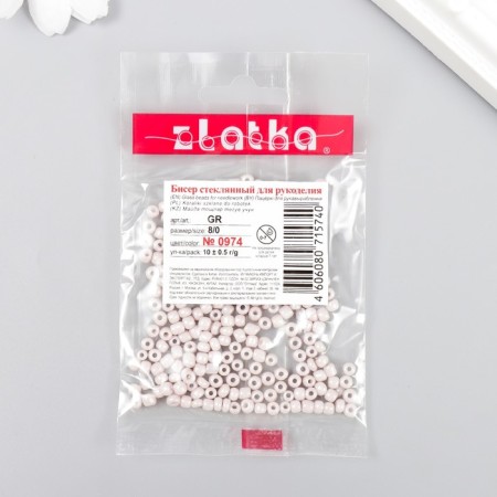Beads "Zlatka" 08/0, 3 mm, 10 g 0974 beige-pink-2